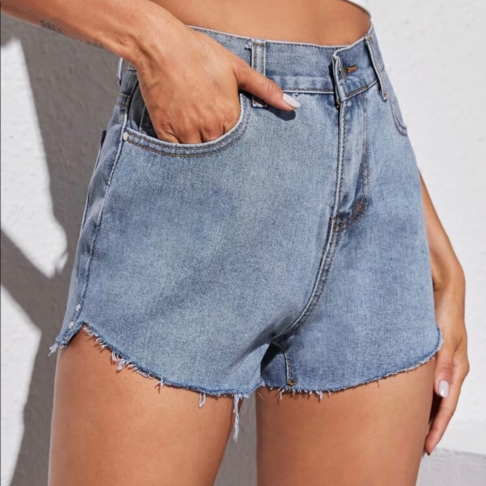 Raw Hem Denim Shorts